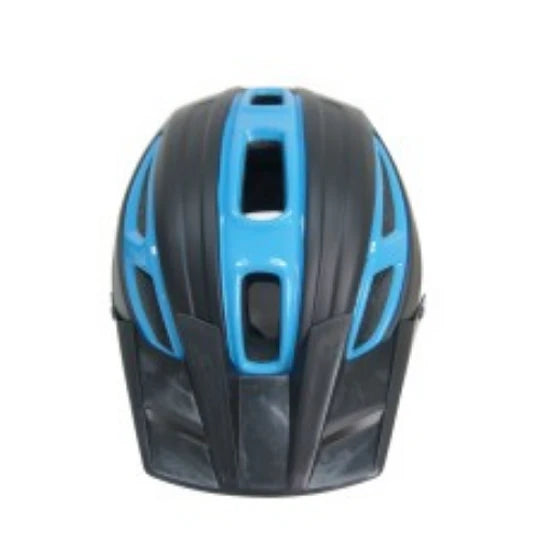 Casco bicolor amplia visera para protección del sol negro azul