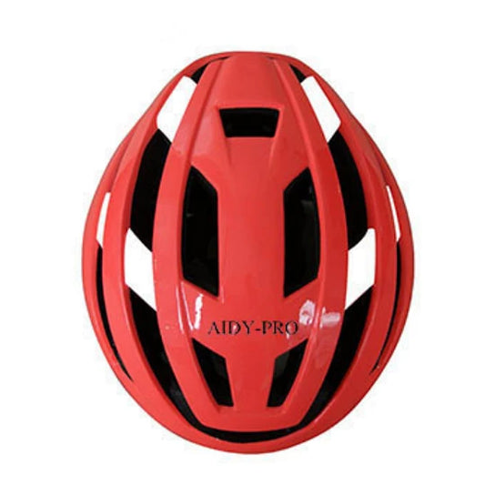 Casco rosa con blanco, aerodinámico