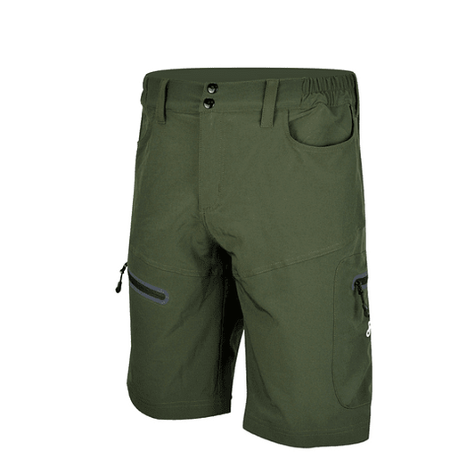 Short verde oliva para ciclismo de montaña transpirables con 4 bolsillos