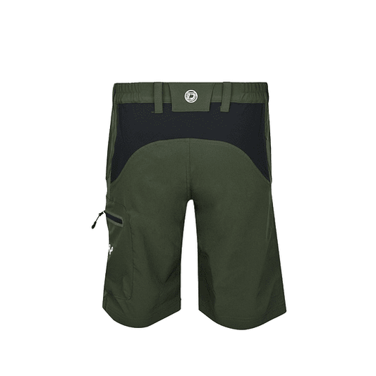 Short verde oliva para ciclismo de montaña transpirables con 4 bolsillos