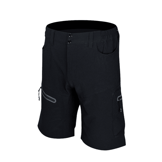 Short negro para ciclismo de montaña transpirables con 4 bolsillos