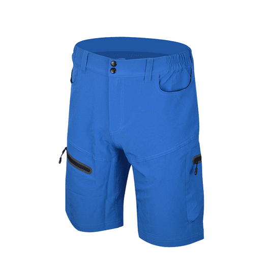 Short celeste para ciclismo de montaña transpirables con 4 bolsillos