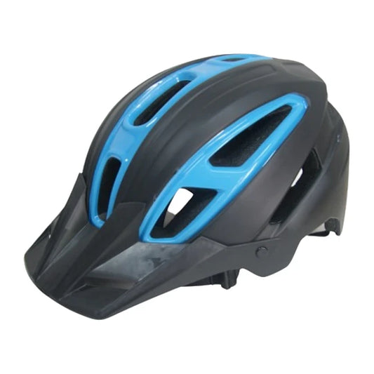 Casco bicolor amplia visera para protección del sol negro azul